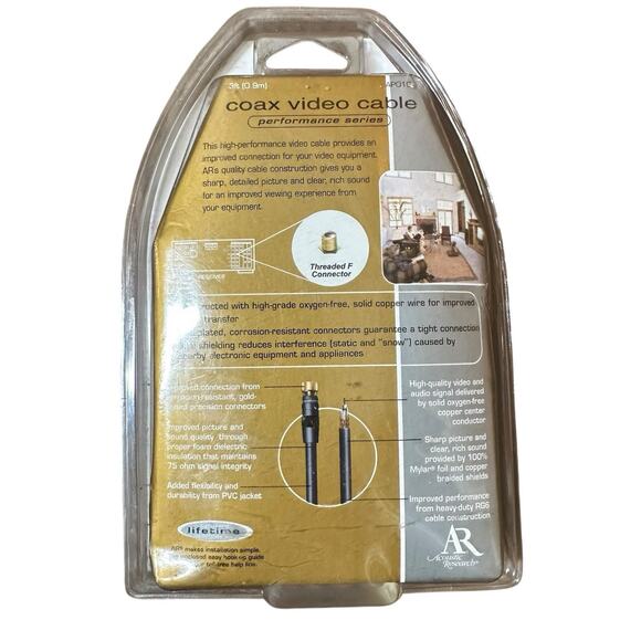 Digital Coax Cable Acoustic Research Model Number AP010 Gold Plated 3 Ft NEW - Picture 8 of 11